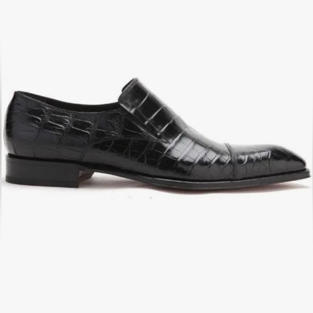 943 Blk Caporicci Genuine Alligator Loafers
